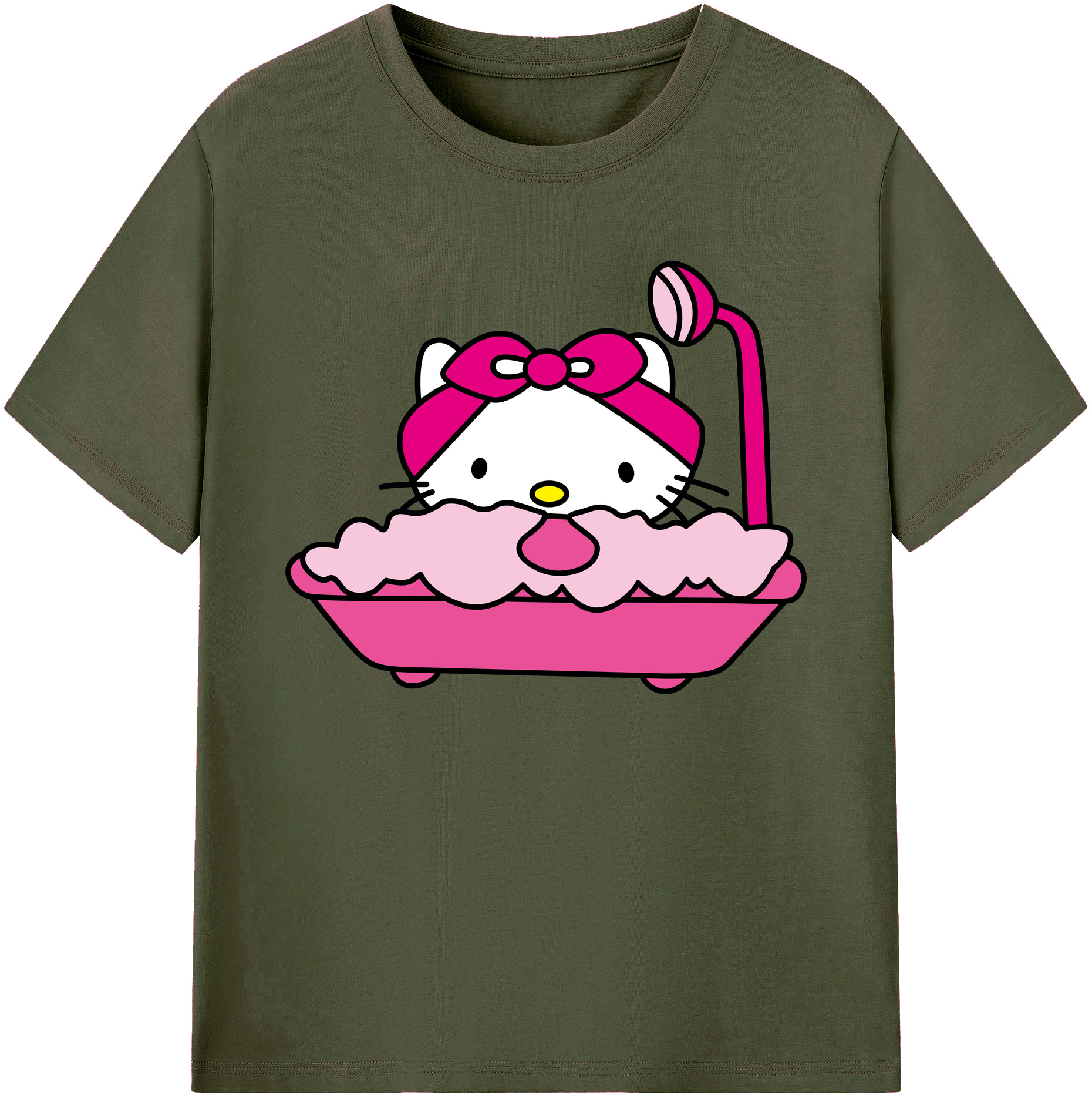 （画像用） Hello Kitty ハローキティ 綿100％ メンズ半袖Tシャツ｜肌触りやわらか＆通気性